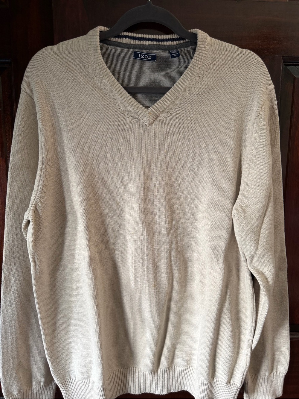 Izod Men's Crewneck Sweater in Light Beige